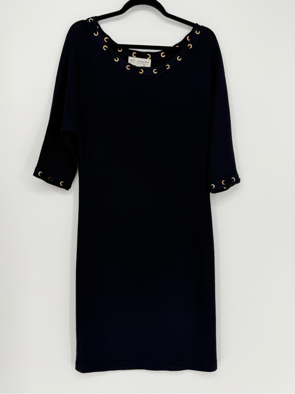 St. John Collection Black Santana Knit Dress Size 4